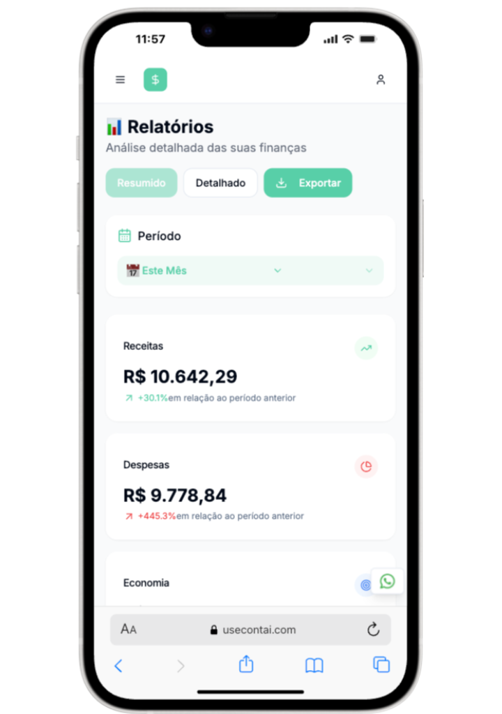 Usando o ContAI dashboard